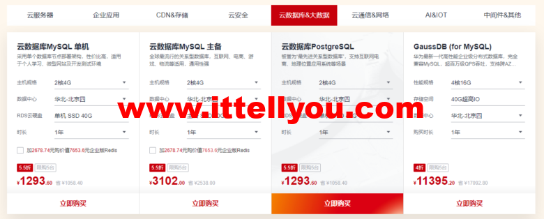 华为云：开年采购享好价，集云福卡送好礼，云服务器35元/年秒杀，热门精选产品2.8折起