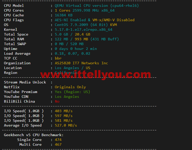 搬瓦工：DC8 ZNET（USCA_8），洛杉矶机房简单测评