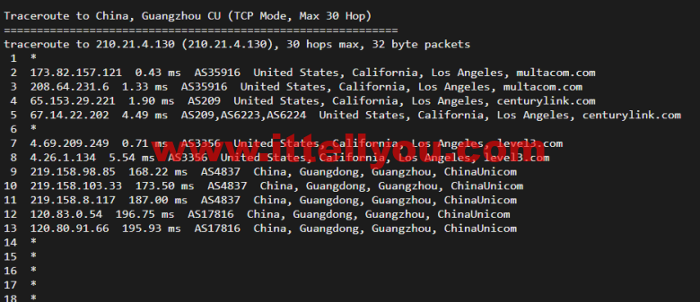 搬瓦工：DC4 MCOM（USCA_4）美国洛杉矶 Multacom 机房直连线路，简单测评