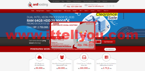 ArdHosting：印度尼西亚独立服务器，Dual E5 2660 v2/60G内存/1TB HDD硬盘/不限流量/1Gbps带宽，4/月起