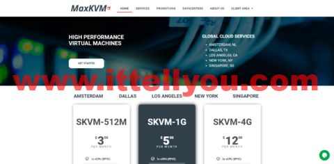MaxKVM：AMD EPYC 7702p *1核 /1GB内存/30GB NVMe硬盘/1TB流量/10Gbps带宽，.49/月起，可选新加坡/洛杉矶/达拉斯/纽约/荷兰机房