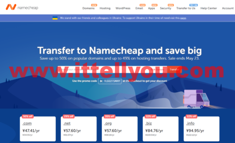 Namecheap：域名迁移，特卖周，5折优惠，共享主机49%优惠