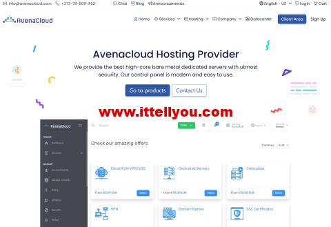 AvenaCloud：摩尔多瓦抗投诉VPS，1核/1GB/10GB SSD/100Mbps不限流量，€11.5/年