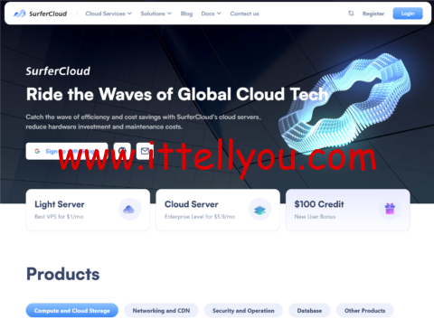 #匿名云#SurferCloud：新用户最高送0，轻量云VPS全球同价/月起，云服务器低至.9/月，有Windows系统，可USDT付款