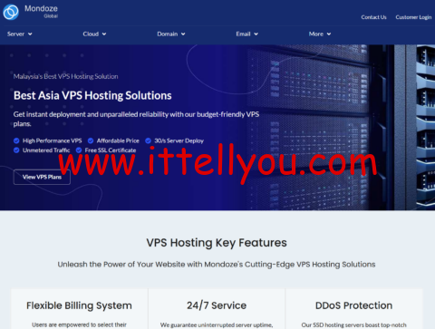 Mondoze：马来西亚vps，66折优惠，2核/2GB/60GB SSD/不限流量@100Mbps带宽，.33/月，可选住宅IP/原生IP/双ISP，解锁TikTok