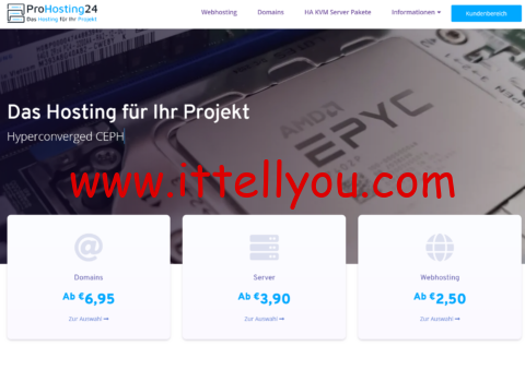 Prohosting24：德国vps，4核/16GB/200G NVMe/5TB月流量/2Gbps带宽，€4.95/月