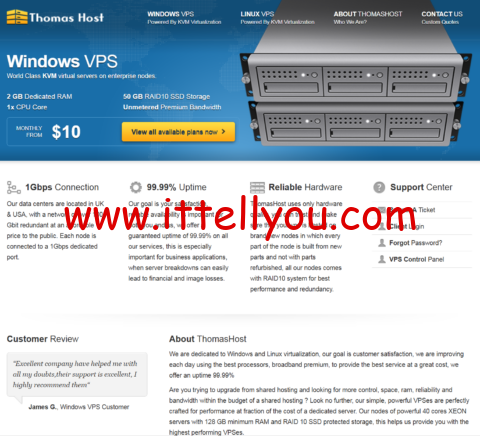 ThomasHost：1Gbps不限流量vps，1核/2GB/50G NVMe，/月，可选美国/法国/英国/加拿大多机房