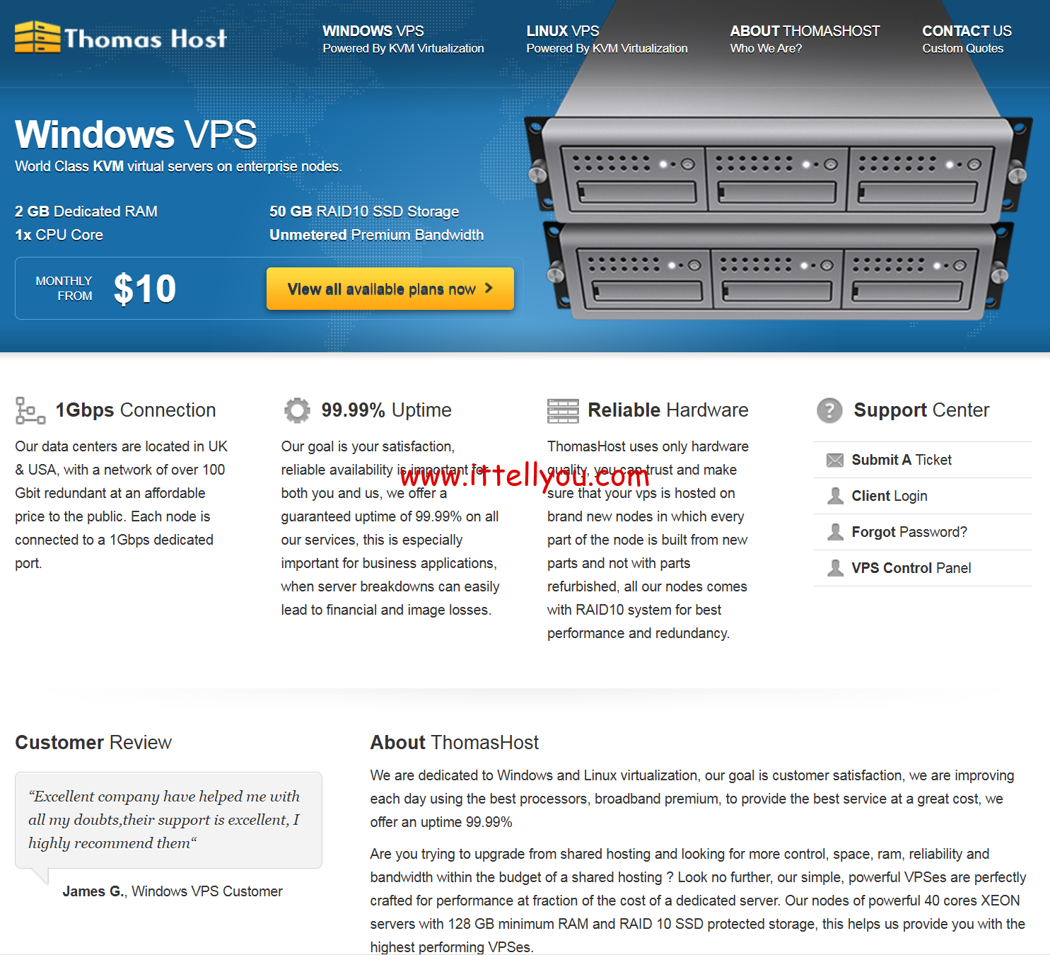 ThomasHost：美国vps/法国vps/加拿大vps，1核/2GB/50GB/1Gbps不限流量，$5/月，支持windows