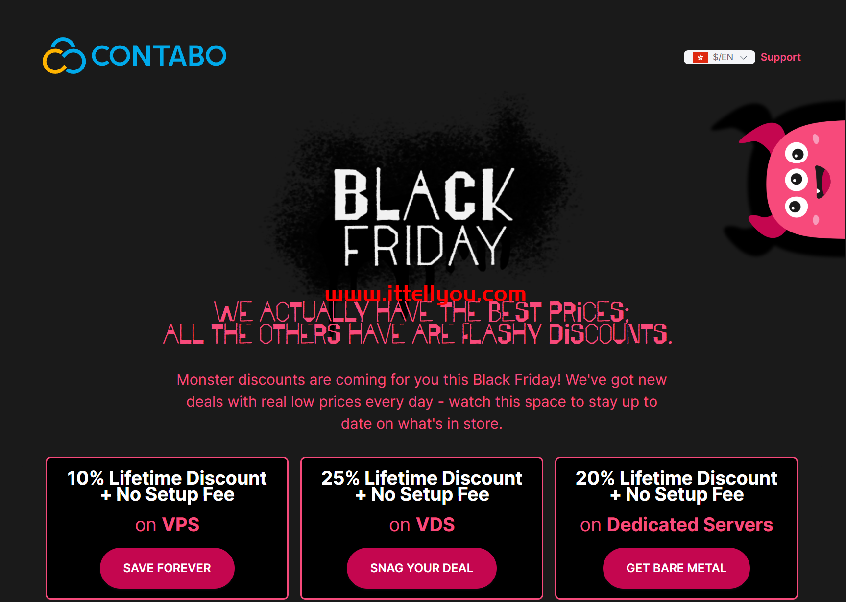 #黑五#Contabo：VPS服务器9折，VDS产品提供75折，专用服务器8折，$4.95/月起