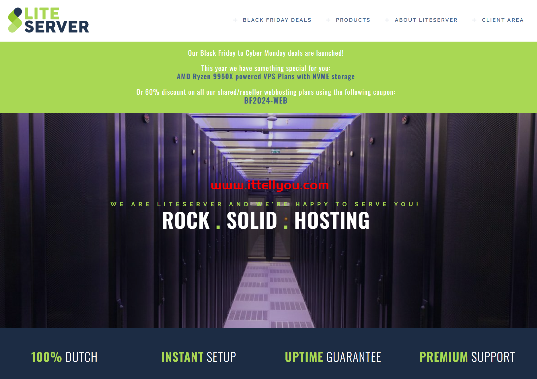 #黑五#LiteServer：荷兰VPS ，1核/1GB/35G NVMe/20TB流量/1Gbps带宽，€25/年