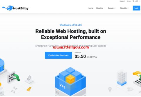 HostBilby：斯波坎机房vps，1核/4GB/20GB SSD/5TB@5Gbps带宽，.75/月