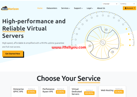 WebHorizon：新加坡vps，1核/1GB/10GB NVMe/1TB@10Gbps带宽，.25/月