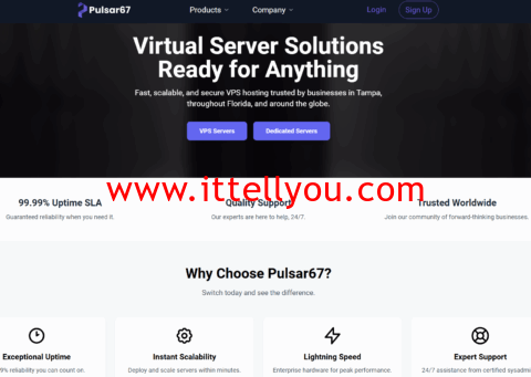 Pulsar67：坦帕vps，1核/1GB/10GB/5TB@1Gbps带宽，/月