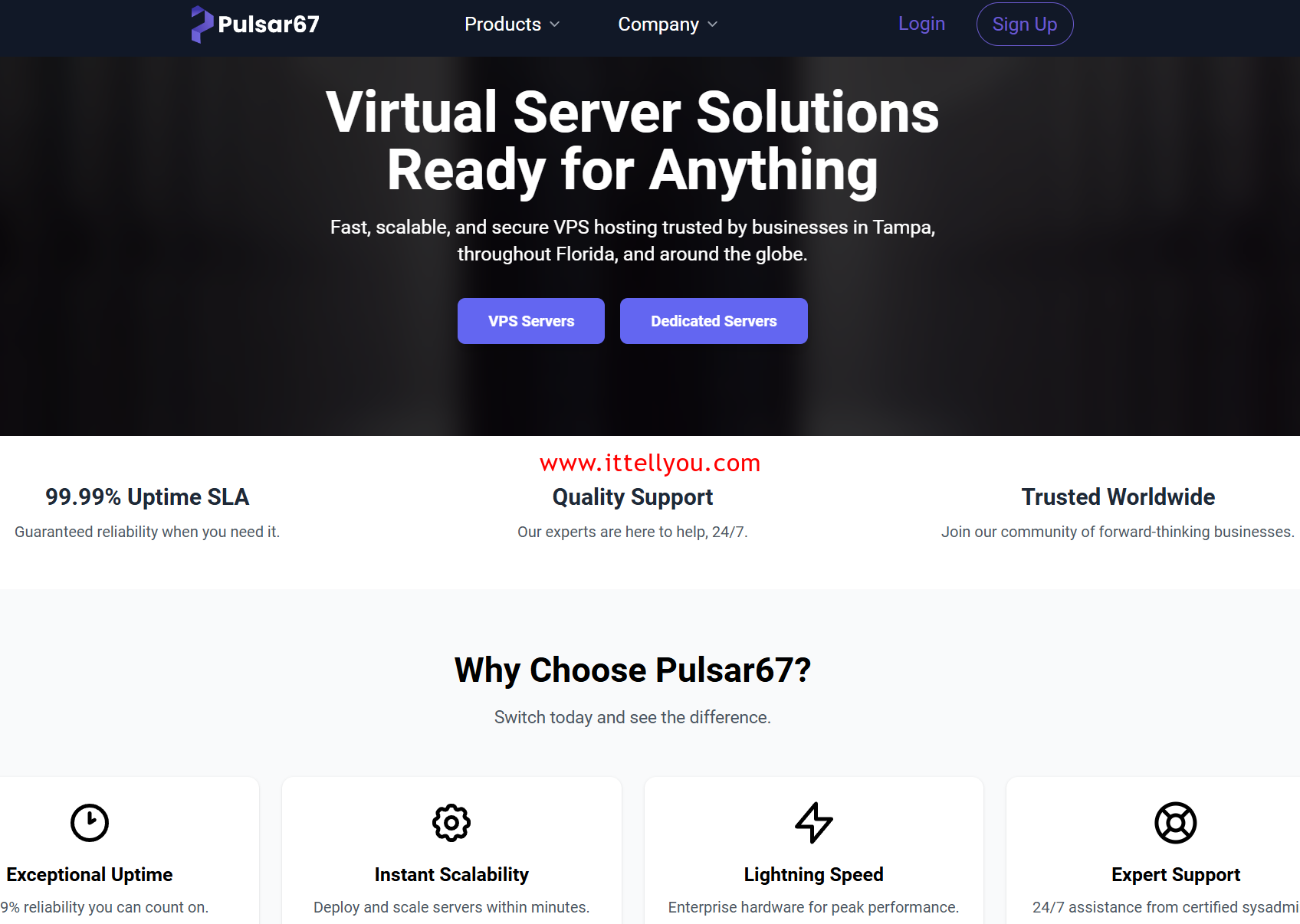 Pulsar67：坦帕vps，1核/1GB/10GB/5TB@1Gbps带宽，$1/月
