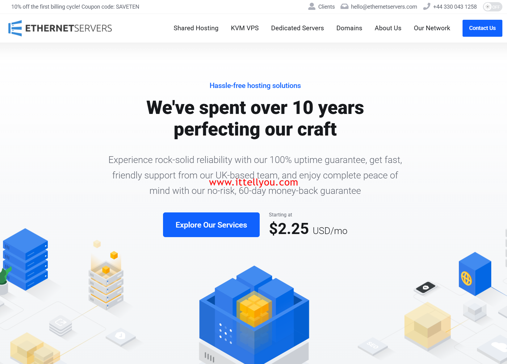 EtherNetservers：1核/1GB/25G SSD/2TB@10Gbps带宽，$3/月，可选洛杉矶/新泽西/德国机房