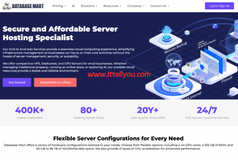 #独立日狂欢#Database Mart：VPS/ GPU服务器租用限时4折，28元/月起，转发即领20元，支持免费试用！