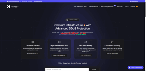 hostealo：10Gbps不限流量VPS，€4.99/月起，可选西班牙/德国/荷兰/美国机房