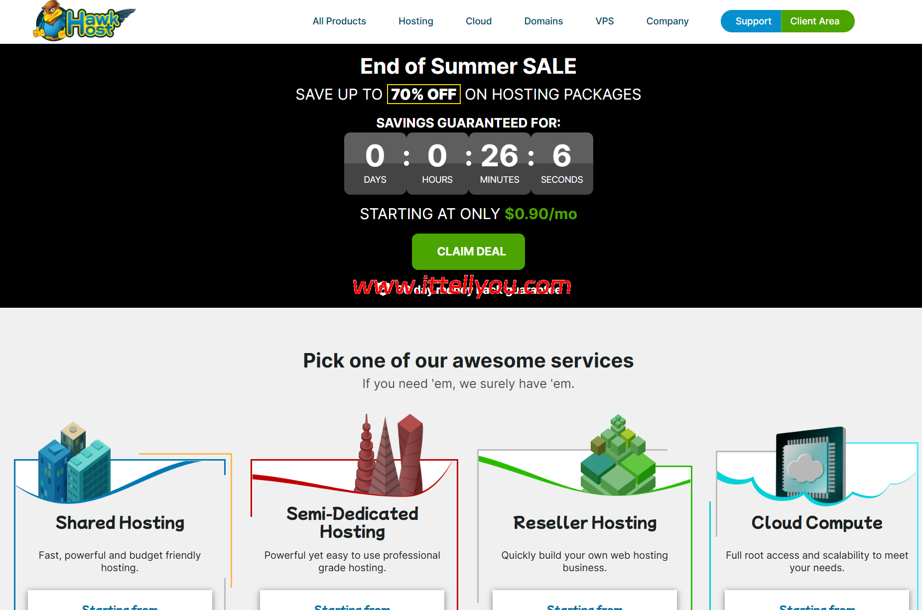 HawkHost：虚拟主机3折，$21.53/两年起，可选香港/洛杉矶/纽约/达拉斯/新加坡等机房