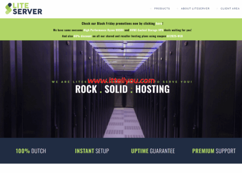 #黑五#LiteServer：荷兰VPS，AMD EPYC@1核/2GB/700GB/40TB@2.5Gbps带宽，€30/年
