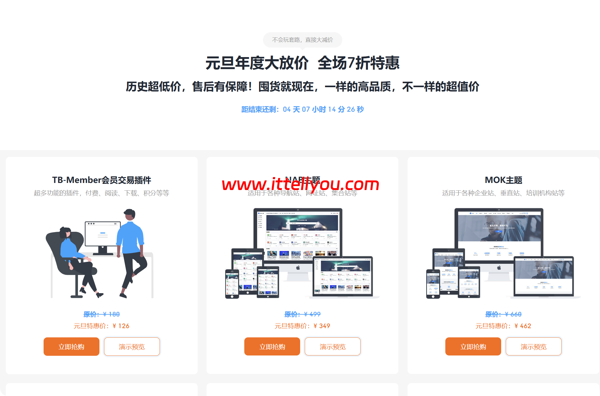 ThemeBetter：元旦年度大放价｜全场7折抄底价，建站好物囤起来