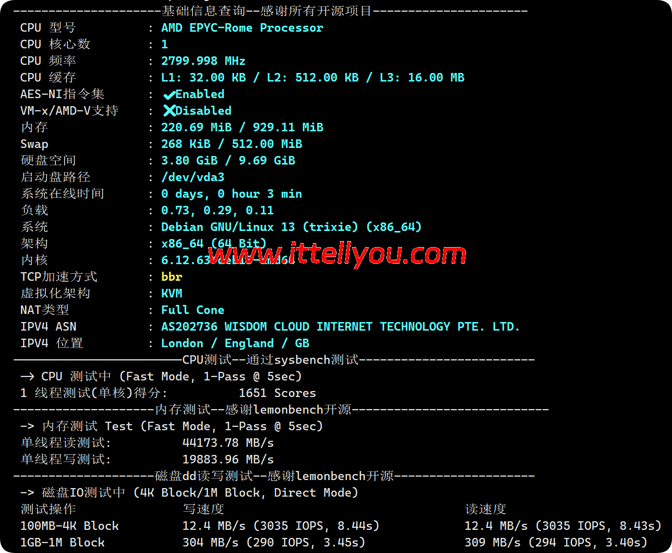 荫云：英国双ISP住宅IP VPS测评，7折优惠，/月起，英国区（GB）流媒体全解锁