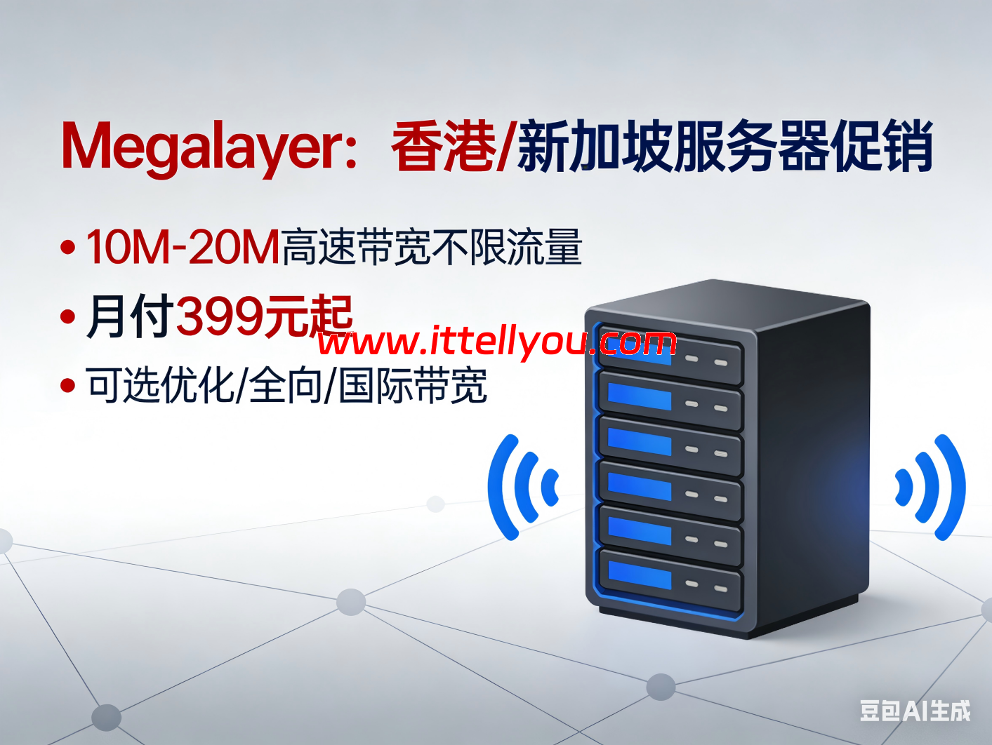 Megalayer：香港/新加坡服务器促销，10M-20M高速带宽不限流量，月付399 元起，可选优化/全向/国际带宽
